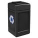 A black Commercial Zone Polytec recycling bin with a white mixed recycling slot and a white recycling symbol.