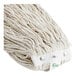 A close up of a white Choice Natural Cut End Wet Mop Head.