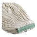 A close-up of a white Choice Natural Cotton Looped End Wet Mop Head.