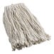 A close up of a white Lavex cotton wet mop head.