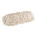 A white Choice natural cotton dry dust mop head with a fluffy fringe.