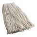 A white Choice natural cotton wet mop head.