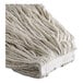 A close-up of a white Choice Natural Cotton Cut End Wet Mop Head.