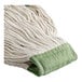 A close-up of a white Choice Natural Cotton Looped End Wet Mop Head.