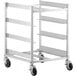 a metal cart with four shelves