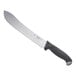 A Schraf butcher knife with a black TPRgrip handle and a sharp blade.