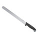 A Schraf slicing knife with a black handle and silver blade.
