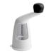 A white and black OXO Good Grips radial pepper grinder with a clear window to view the contents.