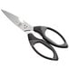 A pair of Mercer Culinary kitchen shears with black handles.