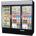 A Beverage-Air MarketMax refrigerator with drinks and beverages inside.