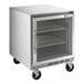 A Beverage-Air stainless steel undercounter refrigerator with a glass door.