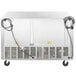 A Beverage-Air stainless steel dual temp undercounter freezer/refrigerator.