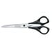 Victorinox stainless steel kitchen shears with black handles.