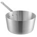 A Choice aluminum saucepan with a handle.