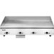 A Vulcan stainless steel electric countertop griddle with a chrome top.