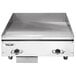 A Vulcan electric countertop chrome flat top grill on a counter.