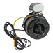 A close-up of a black Heatcraft condenser fan motor with a wire attached.