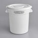 A white Baker's Mark round ingredient storage container with a white lid.