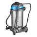 A Lavex stainless steel wet/dry vacuum cleaner on wheels.