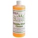 A white bottle of Noble Chemical Chrome Griddle Kleen liquid grill and griddle cleaner with a green and white label.