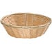 A Tablecraft round polypropylene and steel bread basket with a white background.