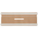 A brown cardboard box with white rectangular objects and a white line.