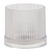 A clear plastic cylinder with a round base.