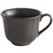 An Acopa Armor Gray porcelain cup with a handle.