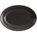 An Armor Gray porcelain platter with a scalloped edge.