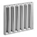 A silver rectangular Kason stainless steel grease filter with holes.
