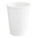 A 12 oz. white paper hot cup with a white background.