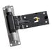A black and silver metal Kason Performer Positive adjustable hinge.