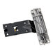 A black metal Kason 1345 Performer hinge with screws.