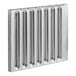 A silver rectangular Kason aluminum grease filter with several vertical tubes.