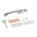 A Kason chrome deadbolt handle with latch parts.