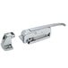 A close-up of a Kason SafeGuard latch body in brushed chrome.