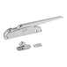 A stainless steel Kason Edgemount latch with padlocking holes.