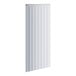 A Kason Easimount white strip curtain hanging on a wall.
