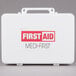 A white Medi-First first aid kit with red and white text.