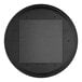 A round table top with a smooth black finish and a central square mounting plate.