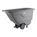 A gray Lavex tilt truck or trash cart with a 0.5 cubic yard capacity and wheels for easy transport.