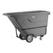 A gray standard-duty tilt truck or trash cart with a 1 cubic yard capacity and wheels for easy transport.