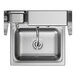 A top view of a Regency stainless steel hand sink with a faucet and drain.