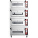 A stack of silver Avantco countertop pizza ovens.