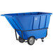 A blue plastic Lavex tilt truck with wheels.