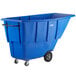 A blue plastic Lavex tilt truck with wheels.