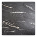 A square table top with a dark, stone-like appearance and white veining, featuring a smooth Letizia finish.