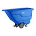 A blue Lavex tilt truck or trash cart with a 0.5 cubic yard capacity and four wheels.