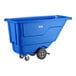 A blue Lavex tilt truck or trash cart with a 0.5 cubic yard capacity and four wheels.