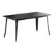 A Lancaster Table & Seating black rectangular table with metal legs.